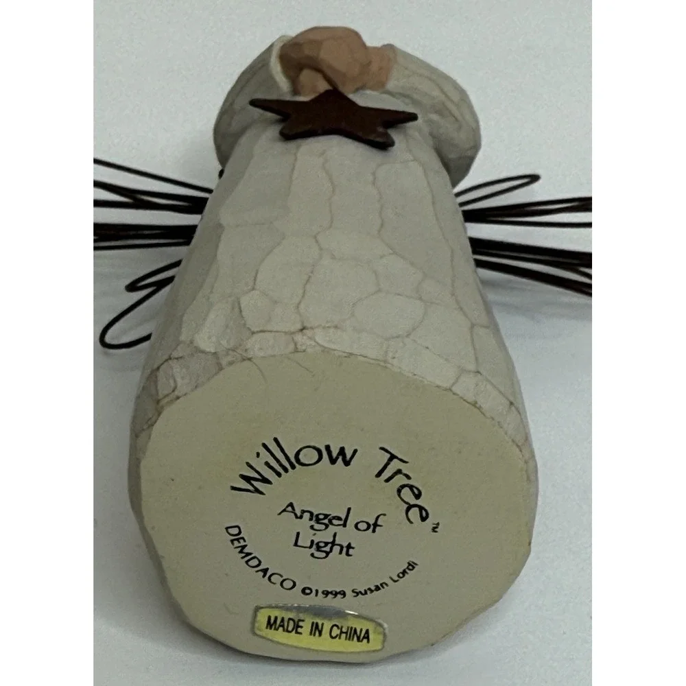 VTG Lot 4 Willow Tree Angel Figurine Demdaco Light, Happiness & Thinking Of You